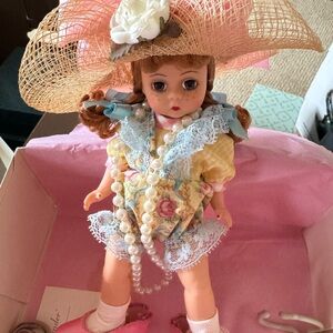 Madame Alexander Doll Dressed Like Mommy in Yellow and Pink with Floral Hat